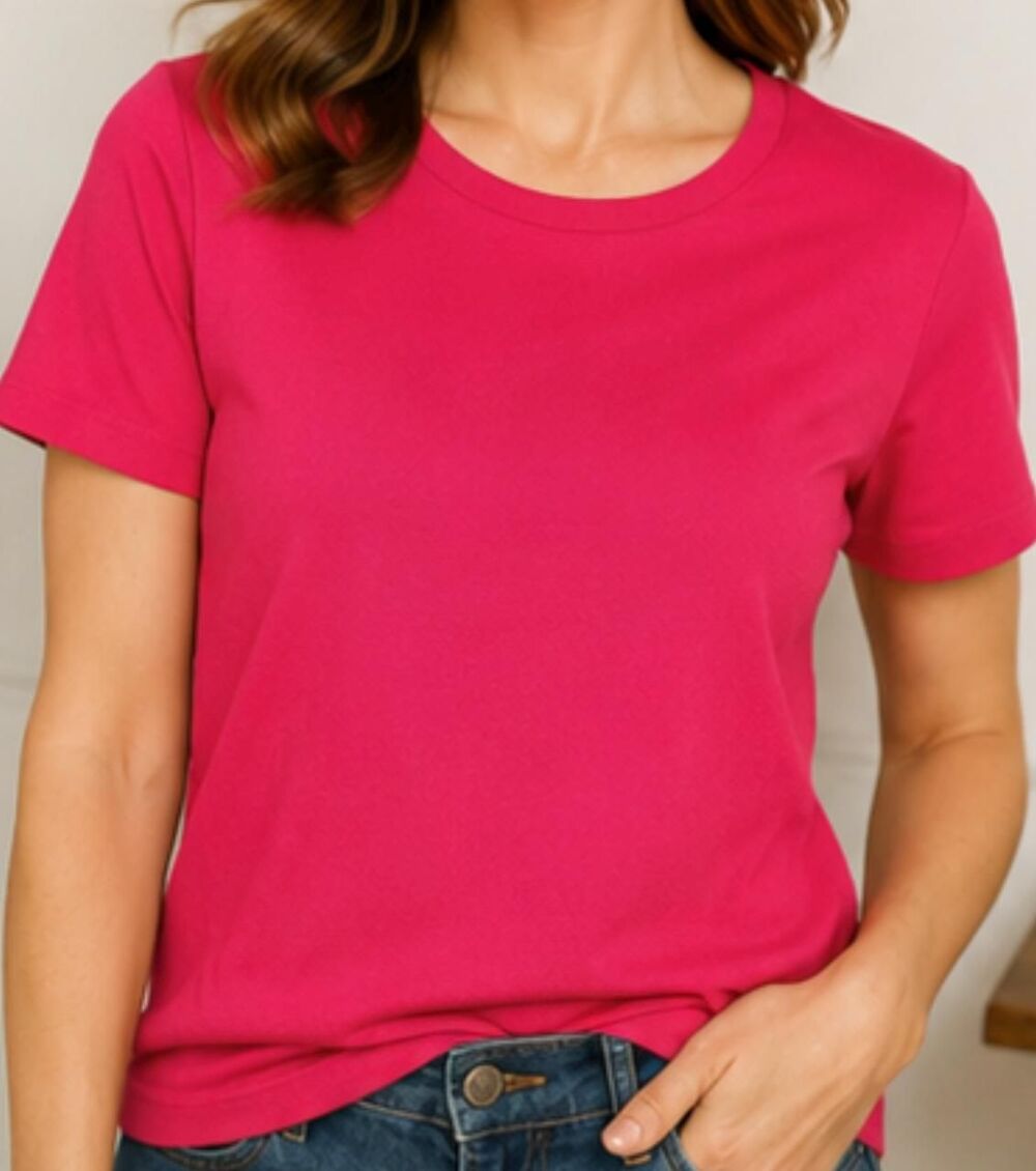 Talbots Women’s Pink Crew Neck T-Shirt XL Cotton Short Sleeve Casual Tee New